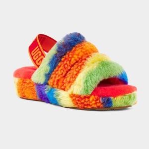 UGG Fluff Yeah Slide Cali Collage Women’s Size 7 - PRIDE